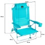 Folding Chair with Cooler Textiline Coral 55 x 24 x 63 cm Turquoise