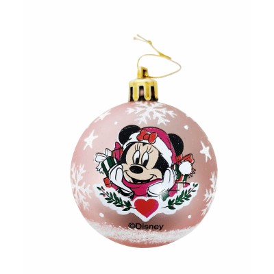 Christmas Bauble Minnie Mouse Lucky 10Units Pink Plastic (Ø 6 cm)