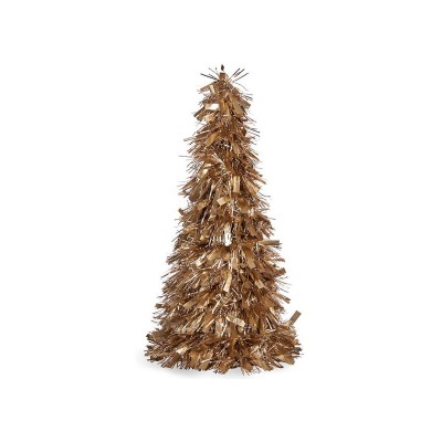 Sapin de Noël Mat guirlande 18 x 18 x 45,5 cm Doré Blanc Plastique polypropylène