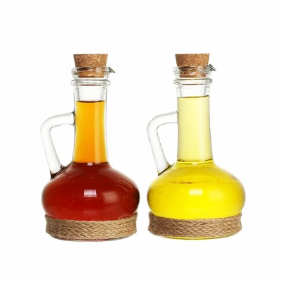 Ensemble salière et poivrier DKD Home Decor 9 x 9 x 16 cm Verre Naturel Transparent Liège 320 ml 2 Unités