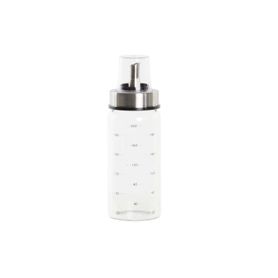 Cruet DKD Home Decor 200 ml 6 x 6 x 16,5 cm Transparent Stainless steel Borosilicate Glass