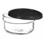 Panier-repas rond avec couvercle Noir Transparent Plastique verre 12 x 6 x 12 cm 415 ml