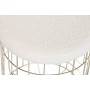 Footrest DKD Home Decor Beige Golden Metal Polyester White Modern (38 x 38 x 44 cm) (35 x 35 x 40 cm)