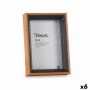 Cadre photo Verre Noir Marron Bois MDF (12 x 17 x 3 cm) (6 Unités)