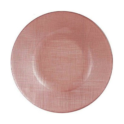 Assiette plate Rose verre 6 Unités (21 x 2 x 21 cm)