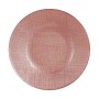 Assiette plate Rose verre 6 Unités (21 x 2 x 21 cm)