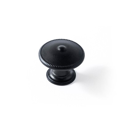 Doorknob Rei 3121 Circular Matt Black Metal 4 Units (Ø 30 x 24 mm)