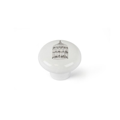 Pommeau Rei e815 Rond Blanc Porcelaine Décoratif 4 Unités (Ø 40 x 31 mm)