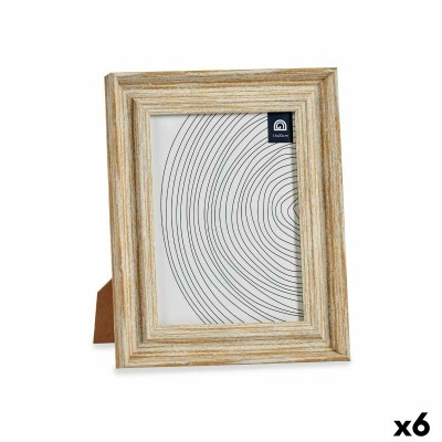 Cadre photo Verre Doré Bois Marron Plastique (21 x 2 x 26 cm) (6 Unités)