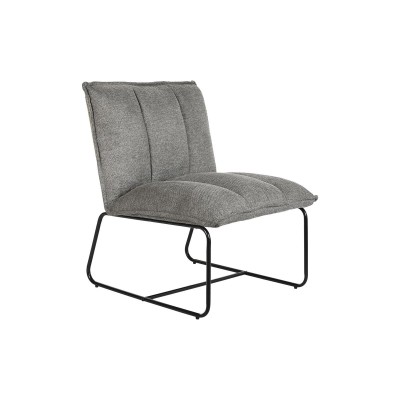 Fauteuil DKD Home Decor Noir Gris Métal 66 x 71 x 77 cm