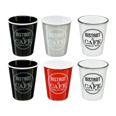 6 Piece Coffee Cup Set 5five Simply Smart Bistrot Multicolour 110 ml