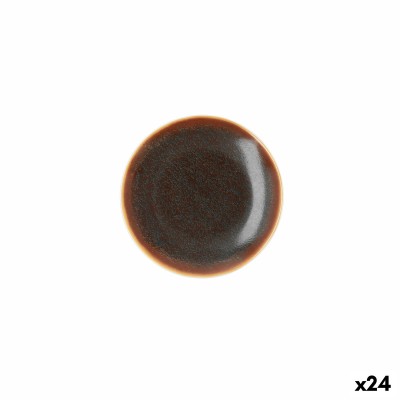 Assiette plate Ariane Decor Céramique Marron (Ø 15 cm) (24 Unités)