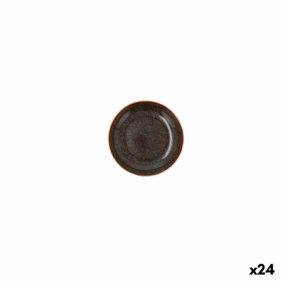 Assiette plate Ariane Decor Céramique Marron (10 cm) (24 Unités)
