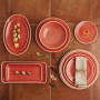 Flat plate Ariane Terra Ceramic Red (24 cm) (6 Units)