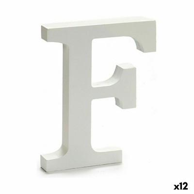 Letter F Wood White (1,8 x 21 x 17 cm) (12 Units)