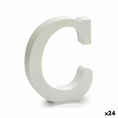 Lettre C (24 Unités) Blanc Bois 2 x 11 cm