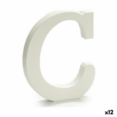 Letter C Wood White (1,8 x 21 x 17 cm) (12 Units)