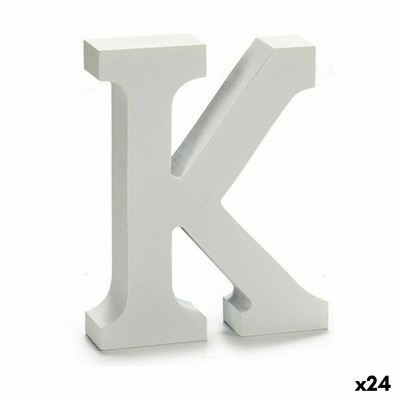 Letter K Wood White (2 x 16 x 14,5 cm) (24 Units)