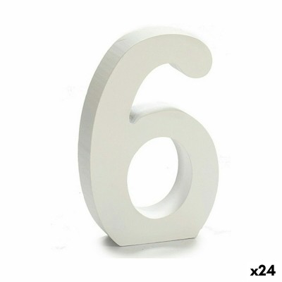 Numéro 6 Bois Blanc (2 x 16 x 14,5 cm) (24 Unités)