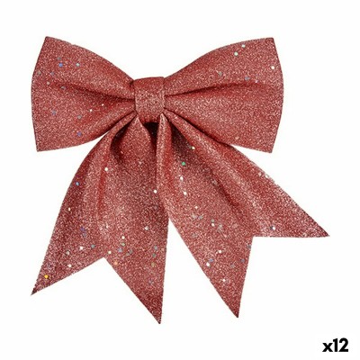 Décorations de Noël Lien 20,5 x 3 x 25,5 cm Rose polystyrène (12 Unités)