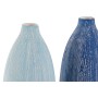 Vase DKD Home Decor Bleu Bleu ciel Blue marine Dolomite méditerranéen Finition vieillie 11 x 11 x 36 cm (2 Unités)