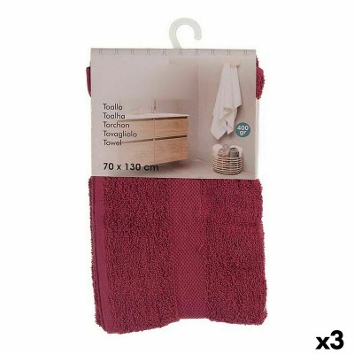 Serviette de toilette Bordeaux (70 x 0,5 x 130 cm) (3 Unités)