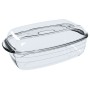 Oven Mould Ô Cuisine Rectangular With lid 37,5 x 22,5 x 10,6 cm Transparent (3 Units)