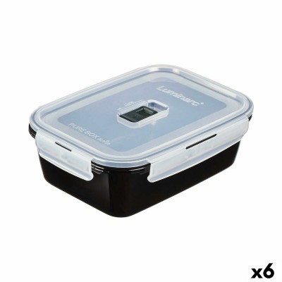 Boîte à lunch hermétique Luminarc Pure Box Noir 1,22 L verre (6 Unités)