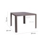 Dining Table Stella 90 x 90 x 75 cm Grey Aluminium