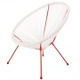 Chaise de jardin Acapulco 73 x 80 x 85 cm Rouge Blanc Rotin