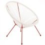 Chaise de jardin Acapulco 73 x 80 x 85 cm Rouge Blanc Rotin