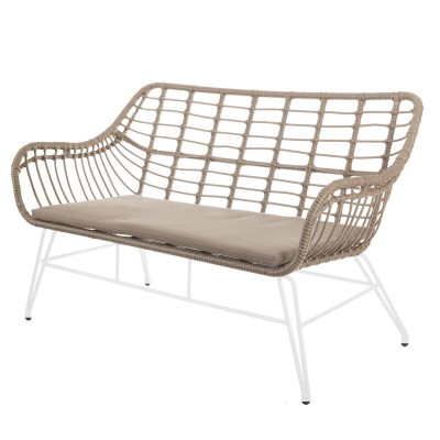 Chaise de jardin Ariki 121 x 62 x 76 cm rotin synthétique Acier Blanc