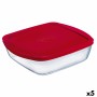 Boîte à repas rectangulaire avec couvercle Ô Cuisine Cook&store Ocu Rouge 2,5 L 28 x 20 x 8 cm Silicone verre (5 Unités)
