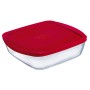 Boîte à repas rectangulaire avec couvercle Ô Cuisine Cook&store Ocu Rouge 2,5 L 28 x 20 x 8 cm Silicone verre (5 Unités)