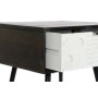 Table de Nuit DKD Home Decor 45 x 38 x 50 cm Noir Métal Blanc Bois de manguier Wengue