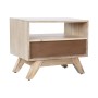 Nightstand DKD Home Decor White Natural Mango wood 55 x 35 x 45 cm