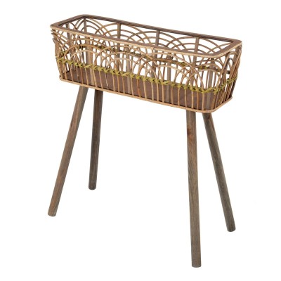 Cache-pot 60 x 21 x 68 cm Naturel Bois Bambou