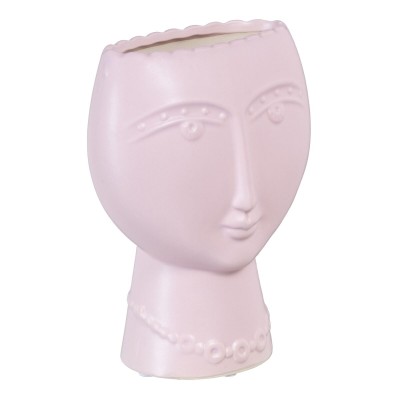 Planter 15 x 8,5 x 19 cm Face Ceramic Light mauve