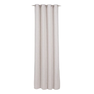 Curtain Beige Polyester Silver 100% cotton 140 x 260 cm