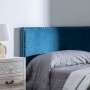 Headboard 160 x 6 x 60 cm Synthetic Fabric Blue