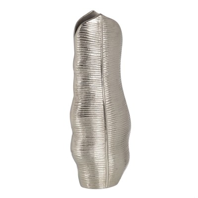 Vase Metal Silver 17 x 9 x 44 cm