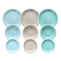 Tableware 18 Pieces Blue Green 1 cm Stoneware