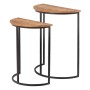 Side table Brown Black Metal Iron MDF Wood 62,5 x 62,5 x 73 cm 62,5 x 31 x 73 cm (2 Units)