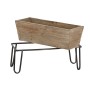 Set of Planters DKD Home Decor 55 x 21 x 18,5 cm Fir Metal Dark brown Cottage