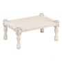 Banquette 67 x 46 x 27 cm Bois Corde Blanc