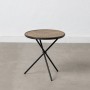 Table d'appoint Naturel Noir Métal Bambou 38 x 38 x 40 cm