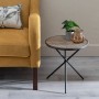 Side table Natural Black Metal Bamboo 38 x 38 x 40 cm