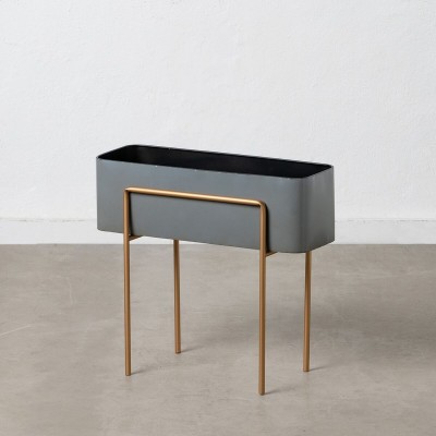 Planter 55 x 24 x 51 cm Grey Golden Metal