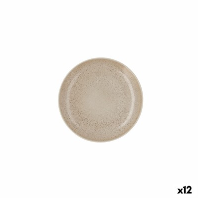 Assiette plate Ariane Porous Céramique Beige Ø 21 cm (12 Unités)