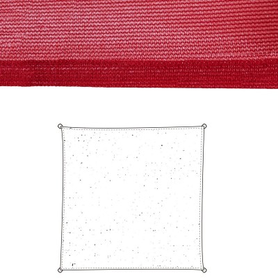 Voiles d'ombrage Auvent Cerise Polyéthylène 300 x 300 x 0,5 cm